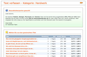 Screenshot Aufträge textbroker.de