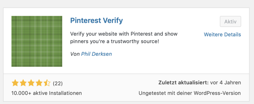 Plugin: Pinterest verify