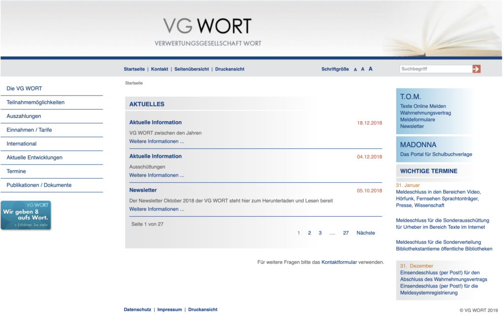 Portal der VG Wort