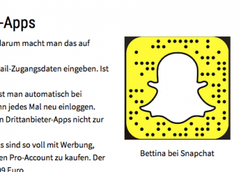 Snapcode im Artikel