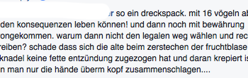 Facebook Post zum Thema Kindsmord