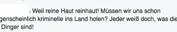 Facebook Post zum Thema tätowierte Täter