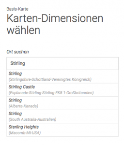 Sehenswürdigkeiten auswählbar