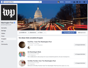 Washington Post bietet mehrer Gruppen an